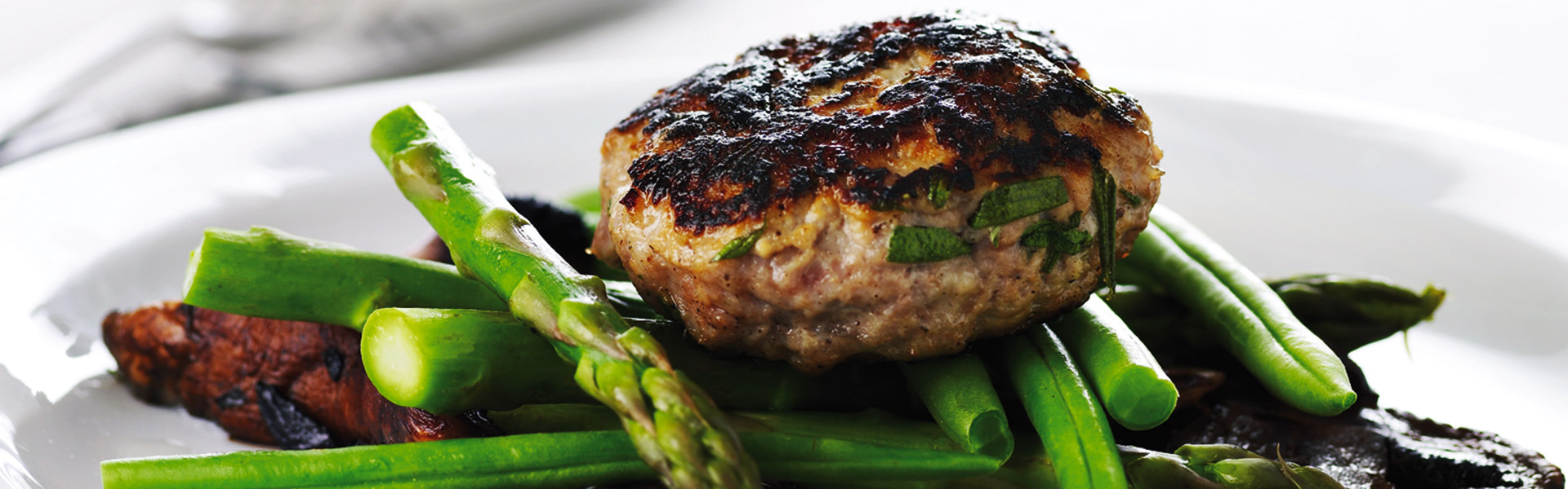 Krebinetter med bacon og svampe