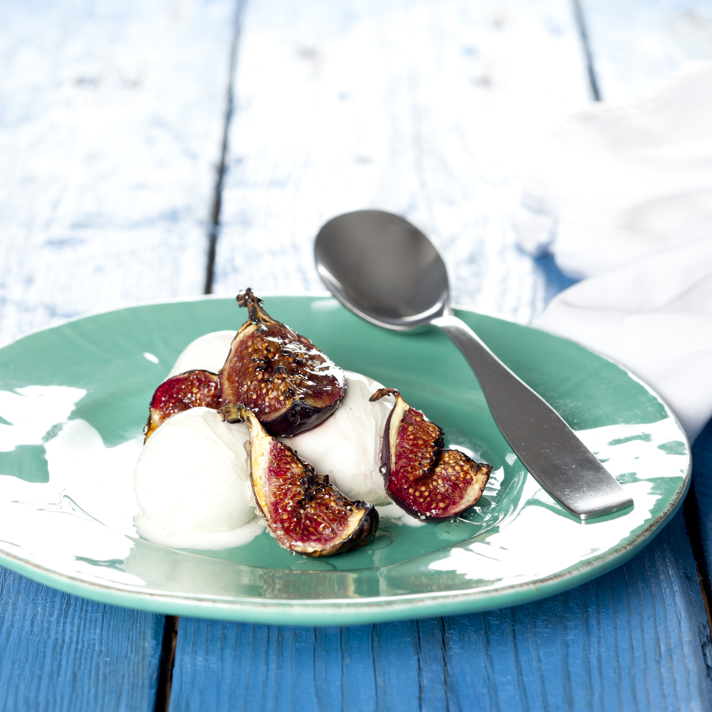 Bagte figner til vaniljeis