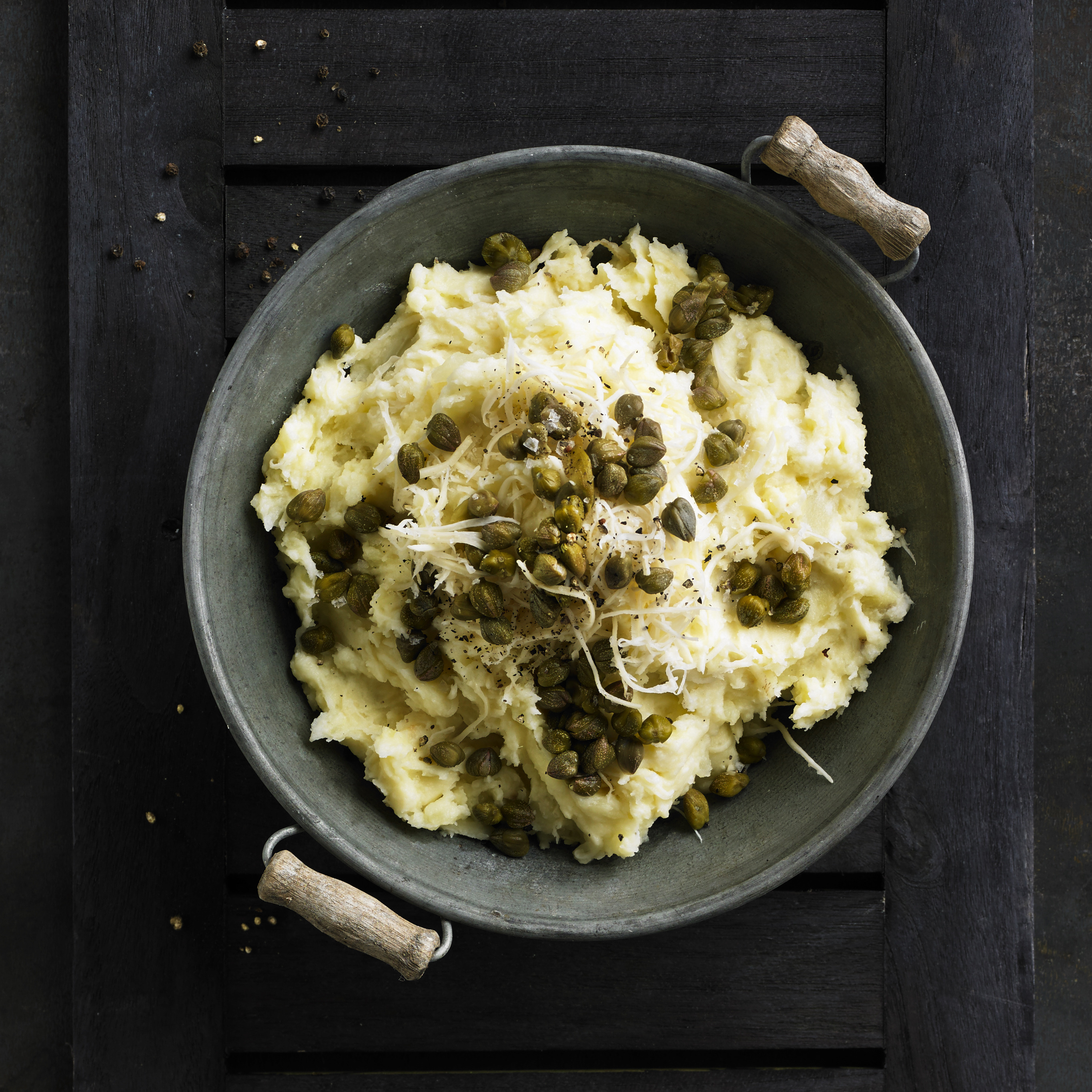 Kartoffelmos med peberrod og Weiss Bier