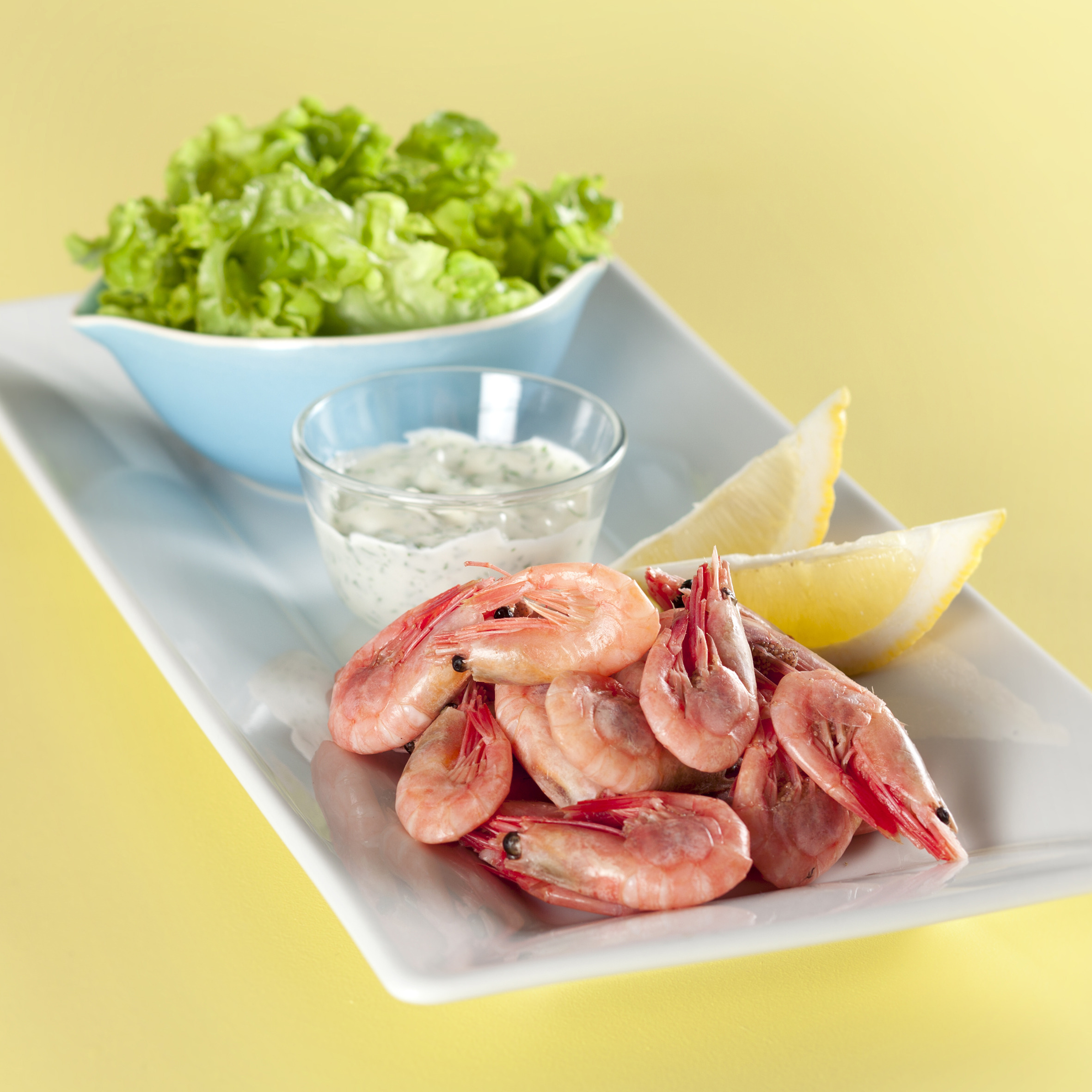 Pil-selv rejer med hvidløgscreme