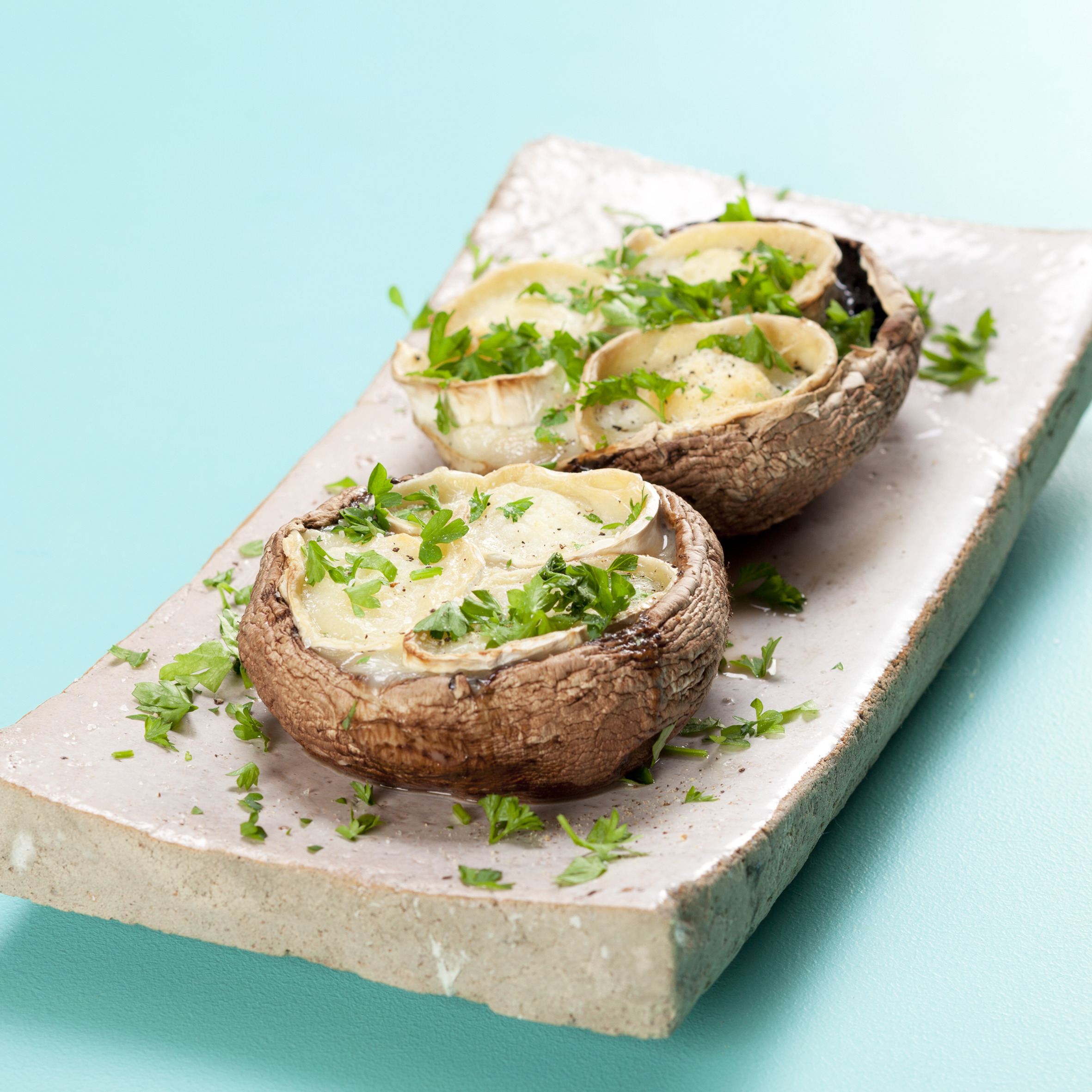 Portobellosvampe med lun ged