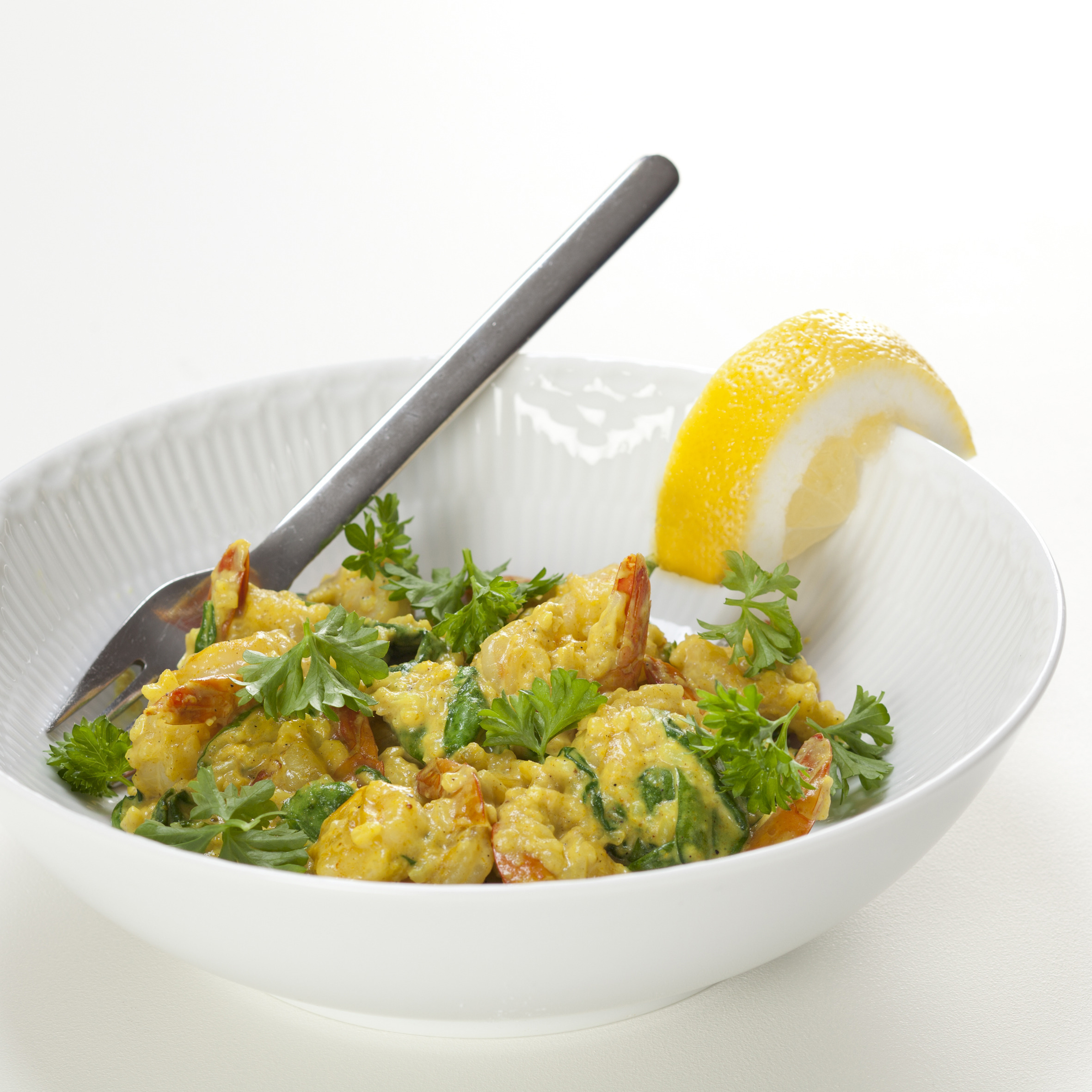 Rejer med karry og cremede ris