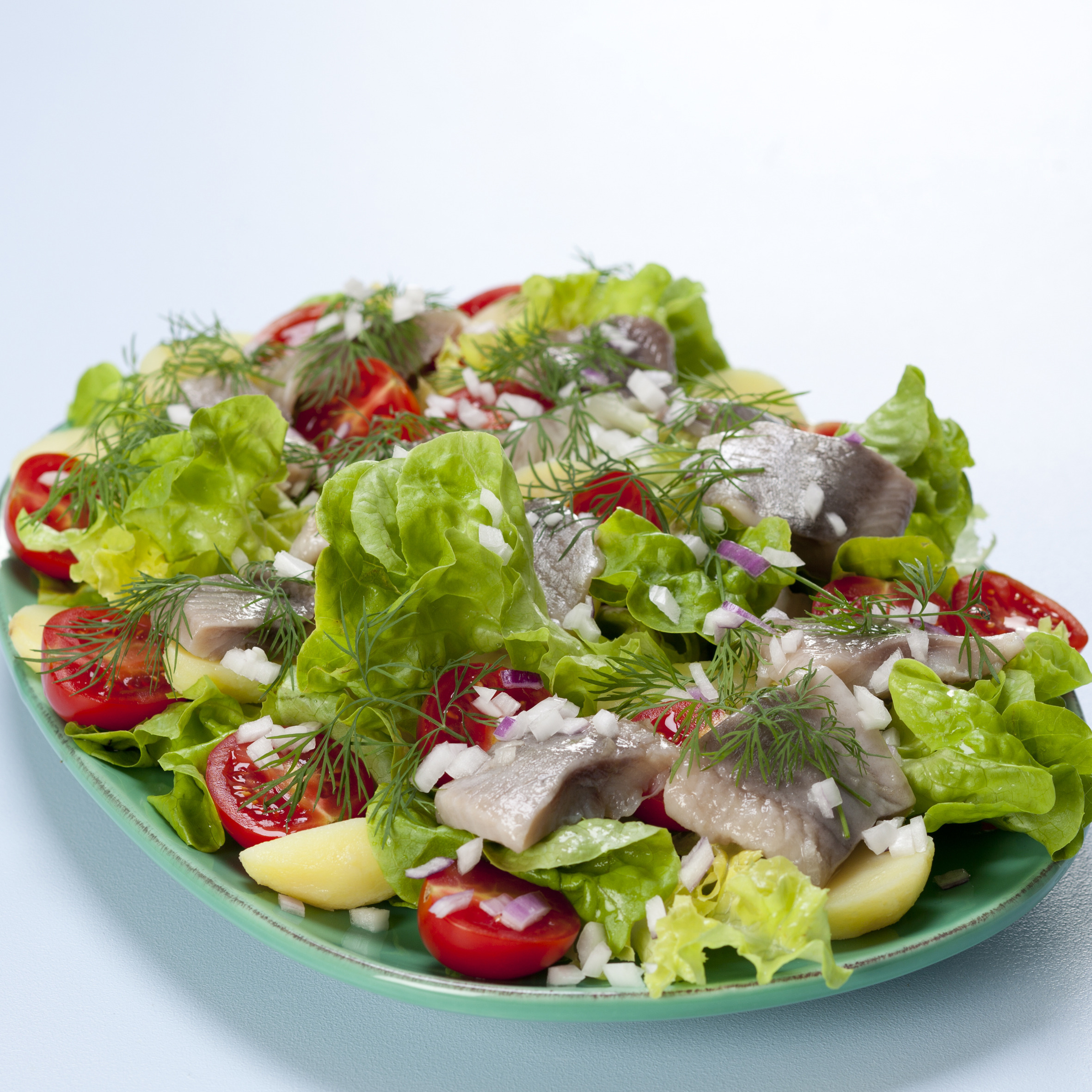 Salat med sild og kolde kartofler