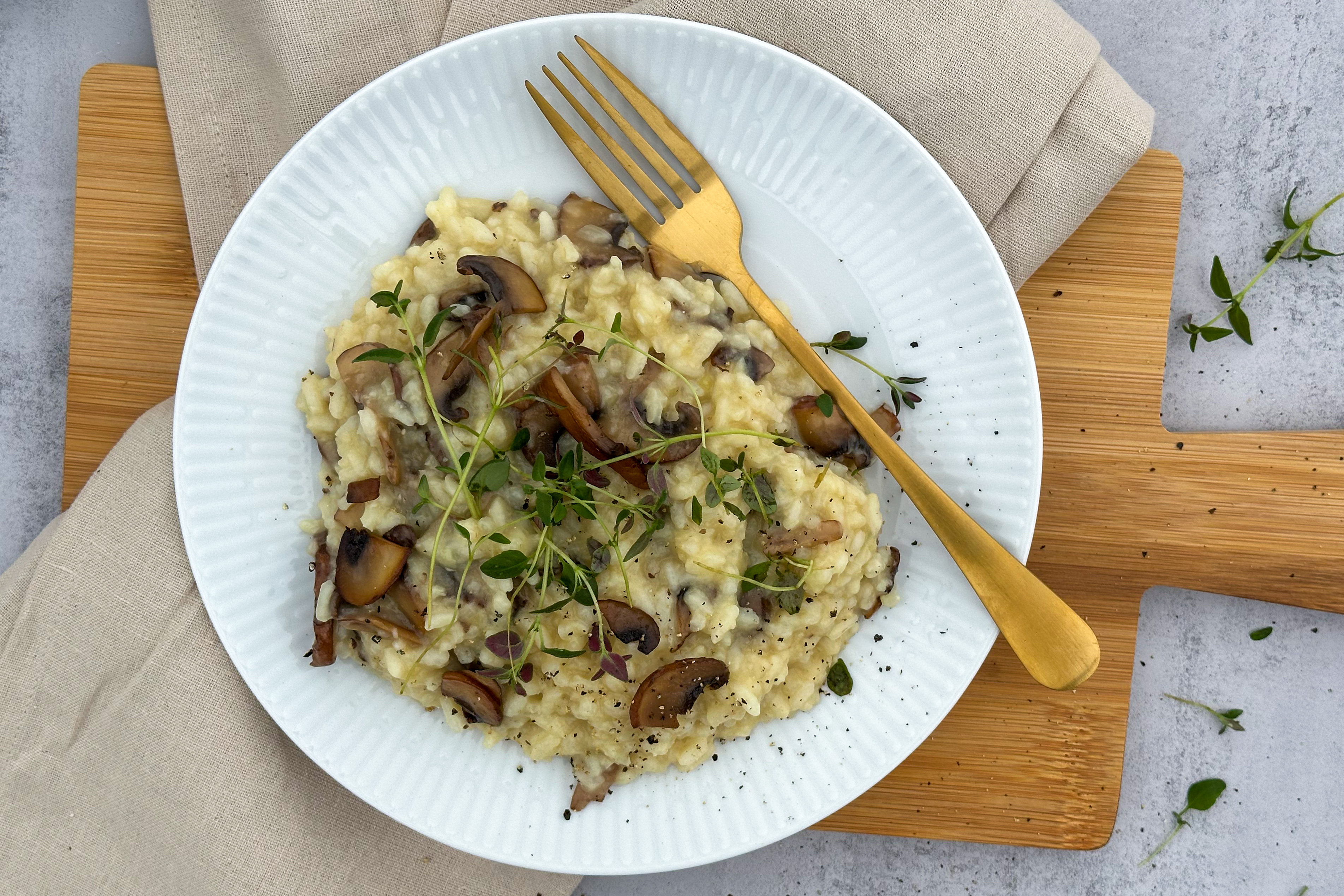 Klassisk Risotto med ristede svampe