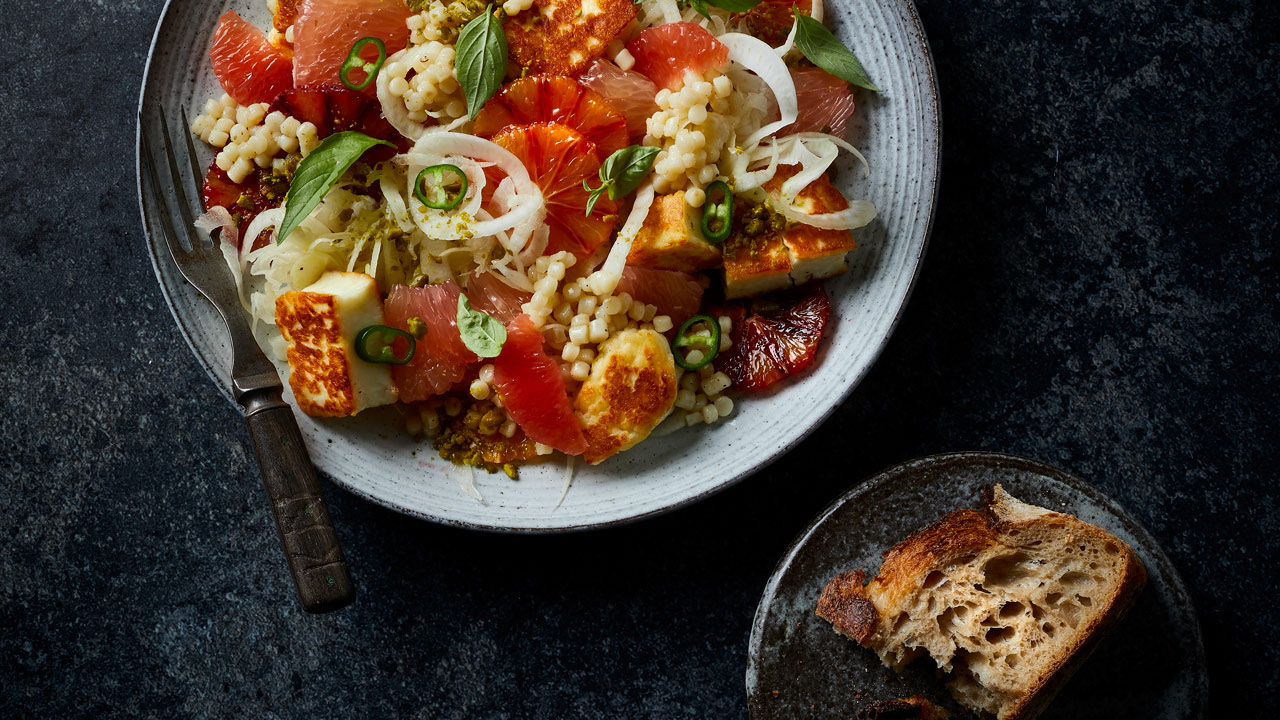 Halloumisalat med fennikel og citrus