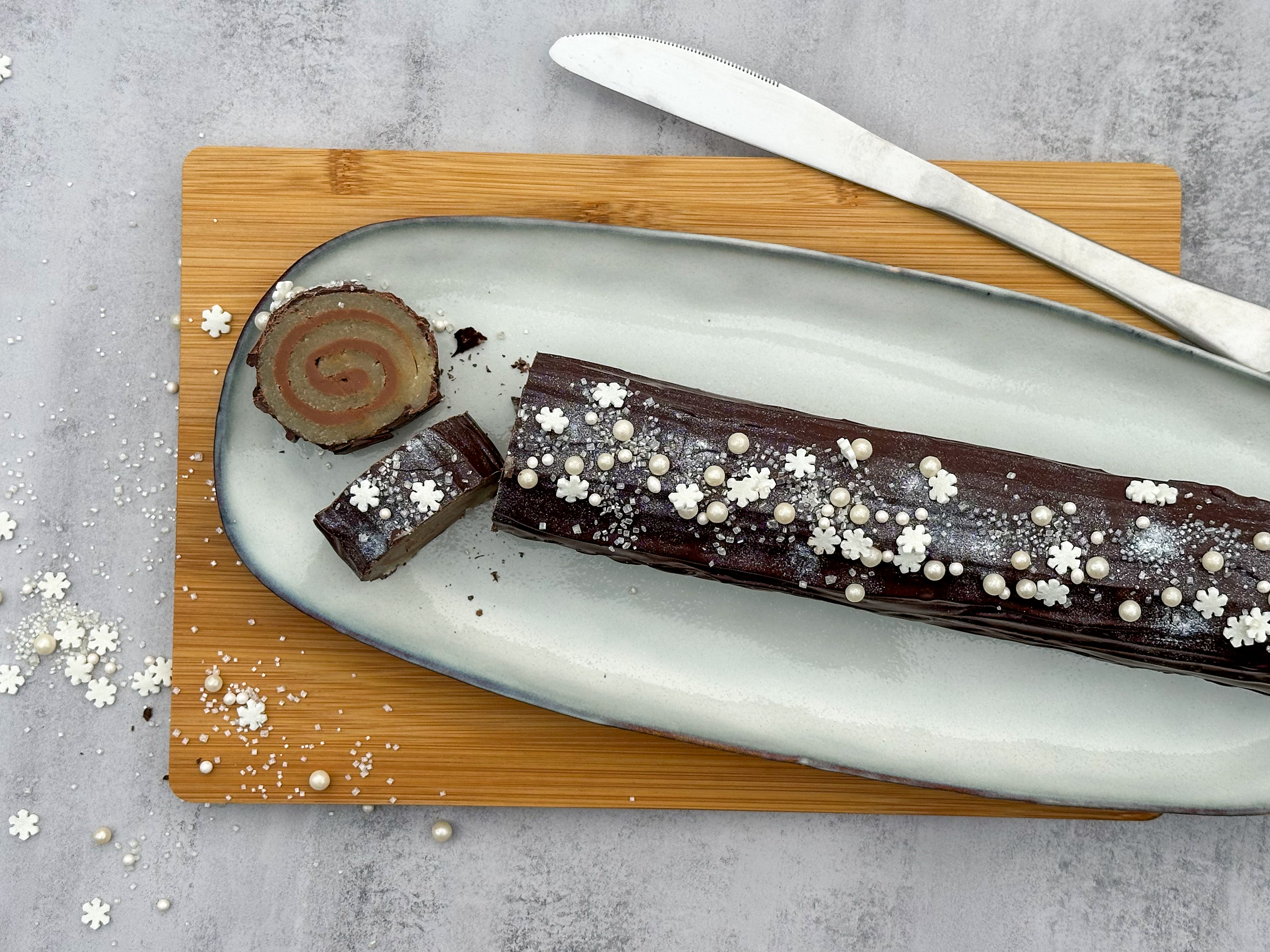 Marcipanroulade med nougat