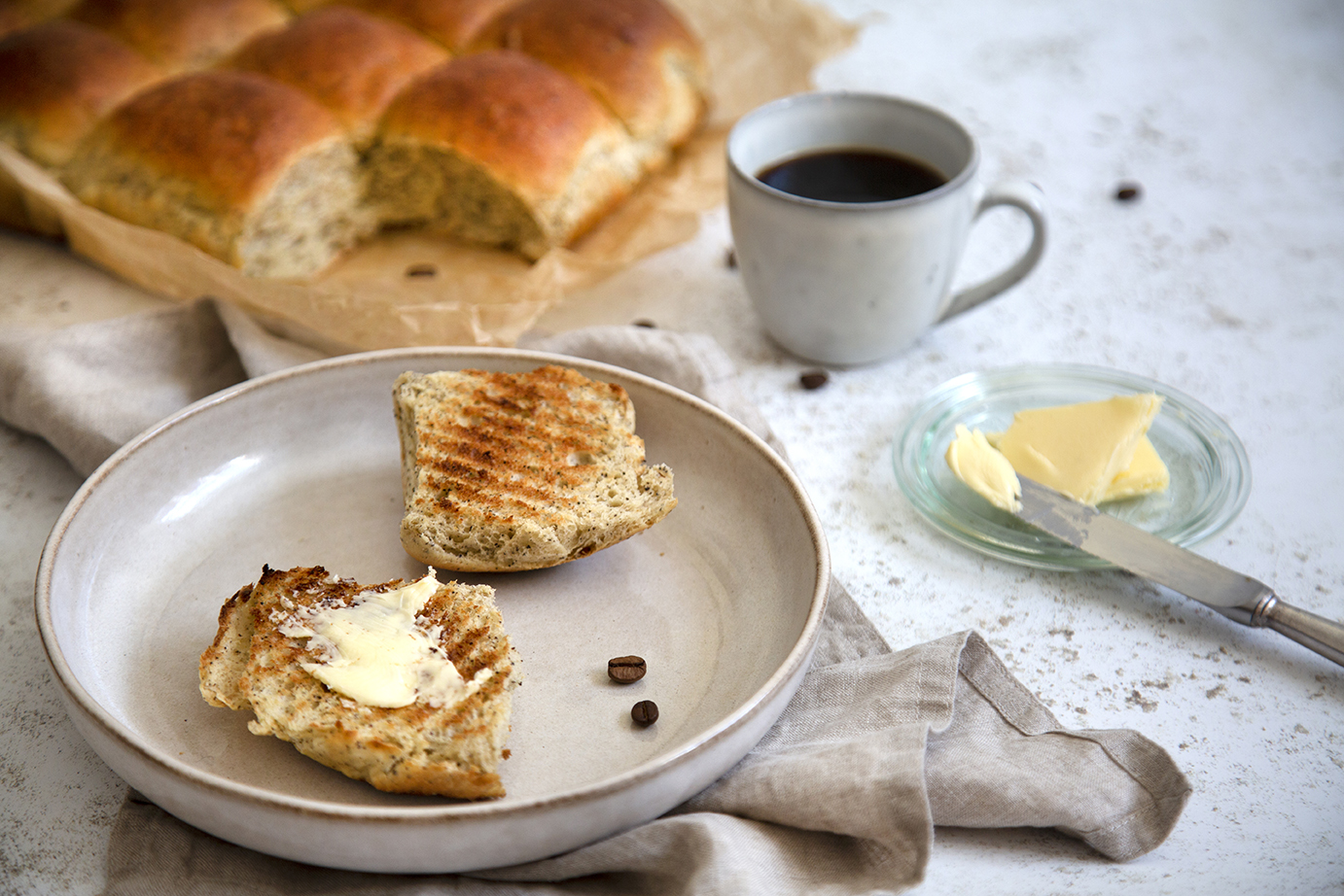 Varme hveder med kaffeprikker