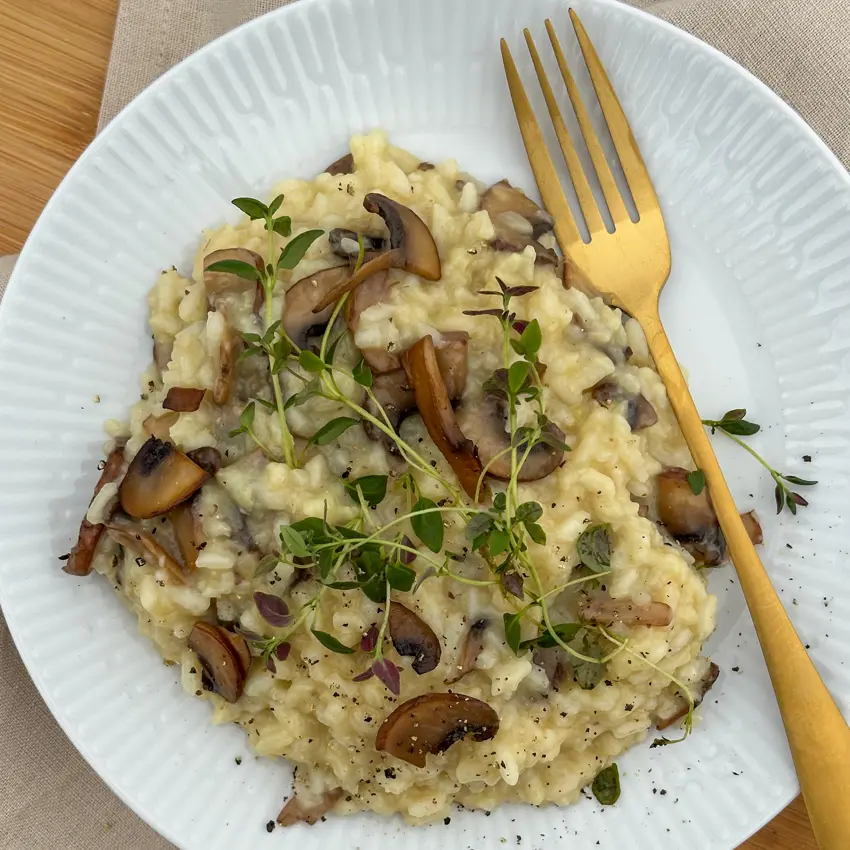 Klassisk Risotto med ristede svampe
