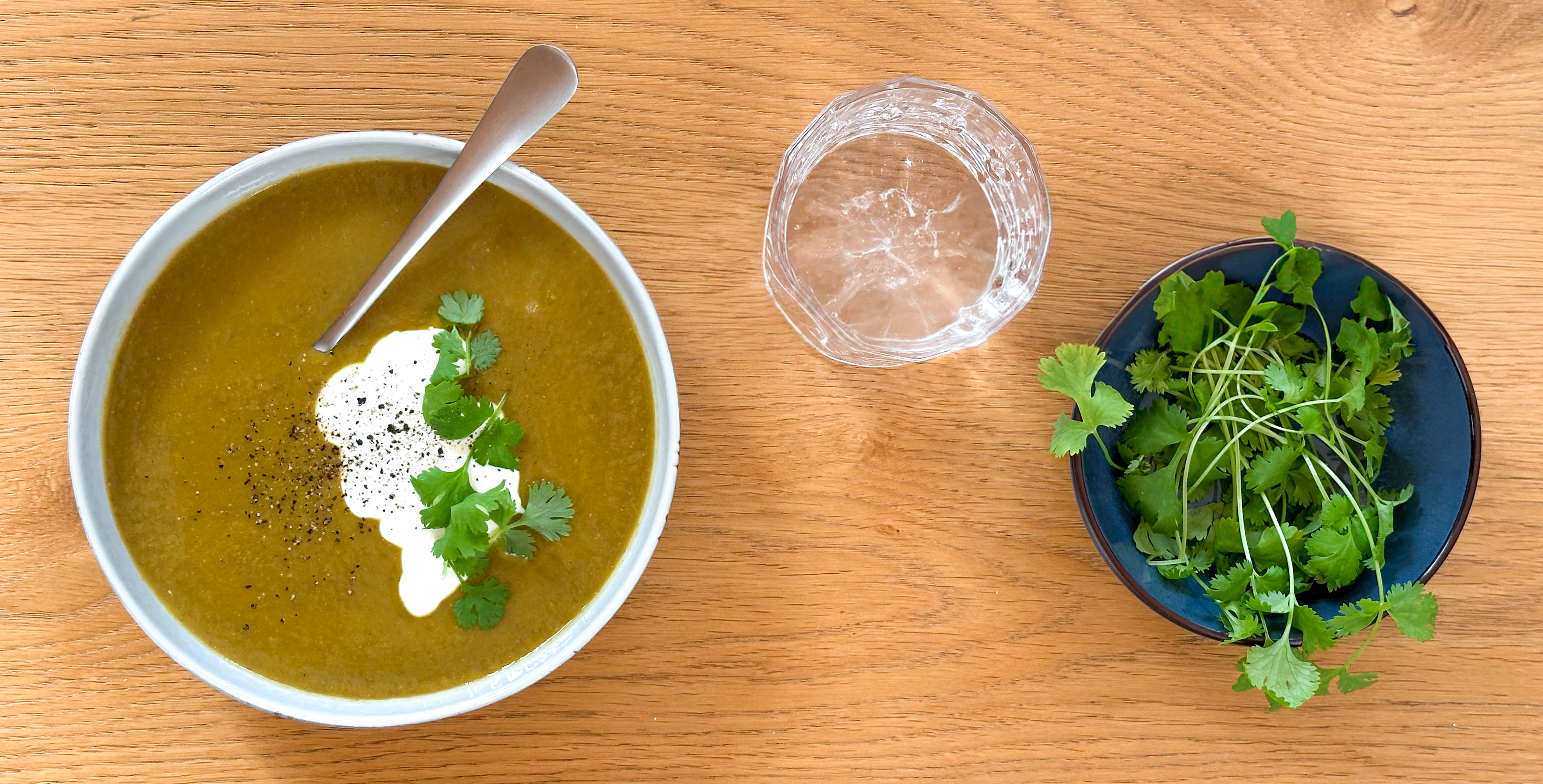 Krydret grøn linsesuppe