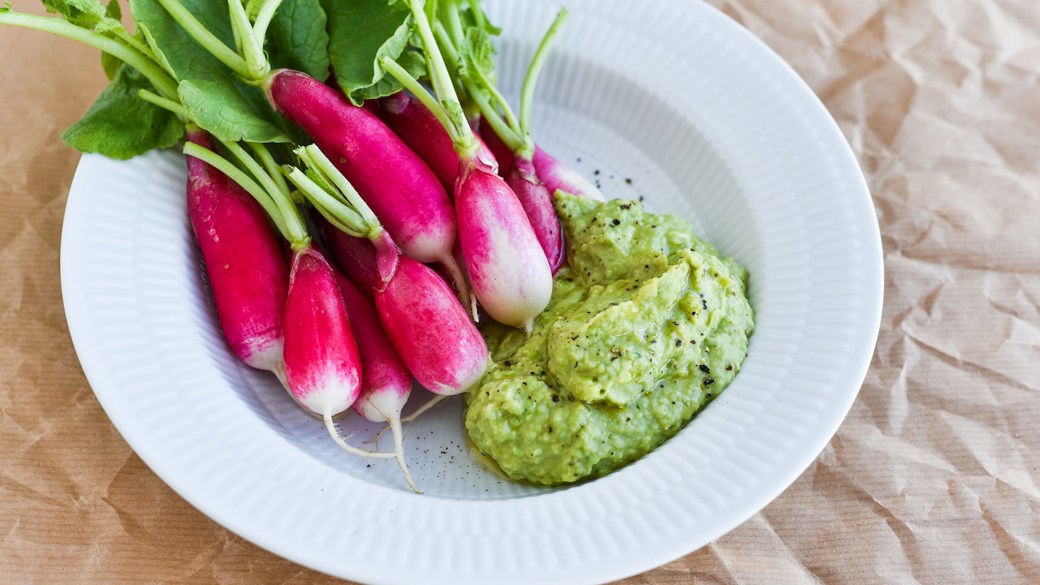 Hummus med butterbeans, grønne ærter og persille
