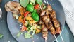 Grillet lammespyd med perlespeltsalat - thumbnail