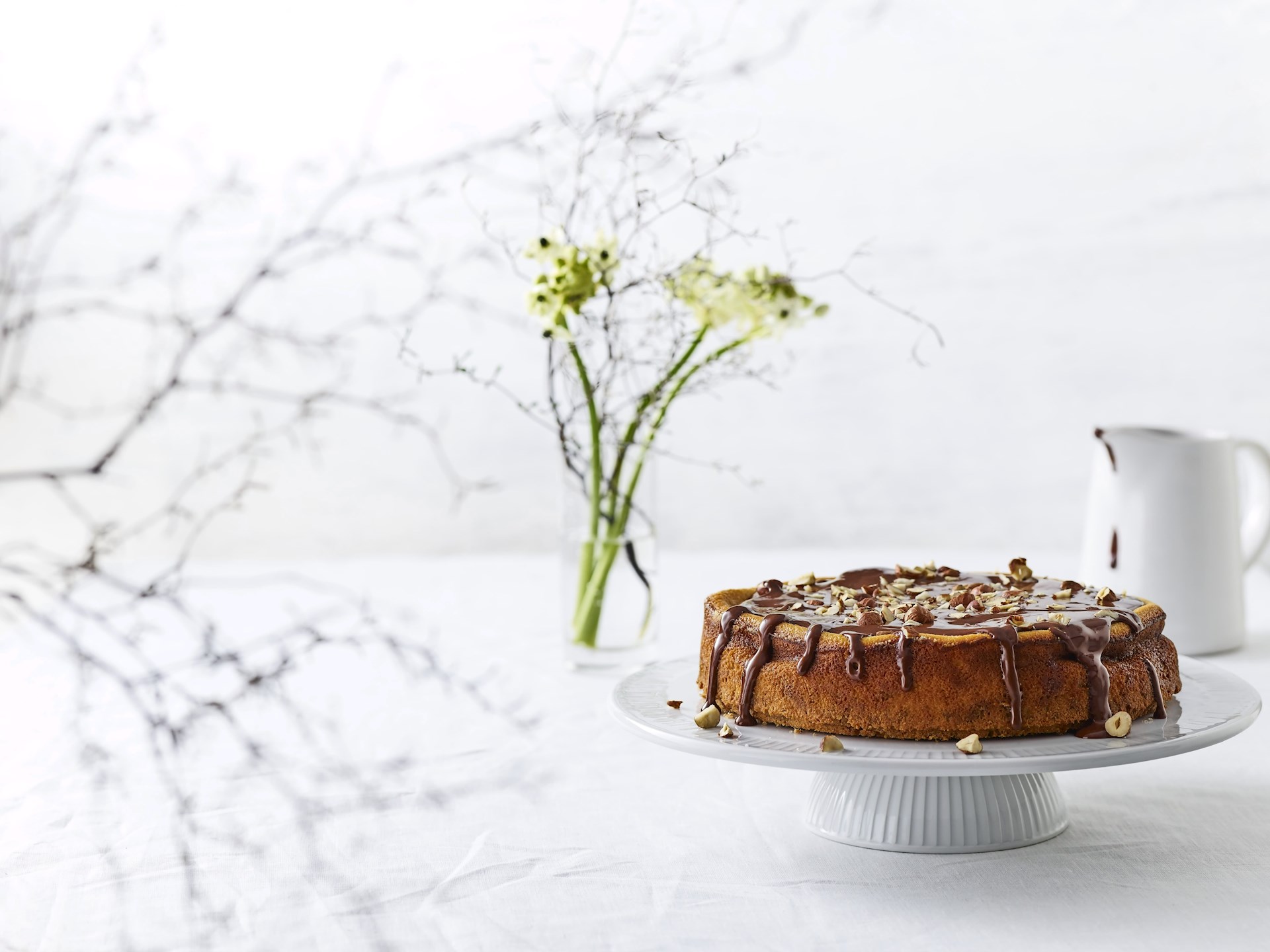 Bagt American cheesecake med chokoladecreme