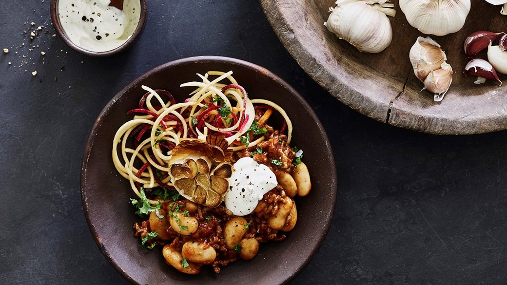 Nem chili con carne med bagte hvidløg