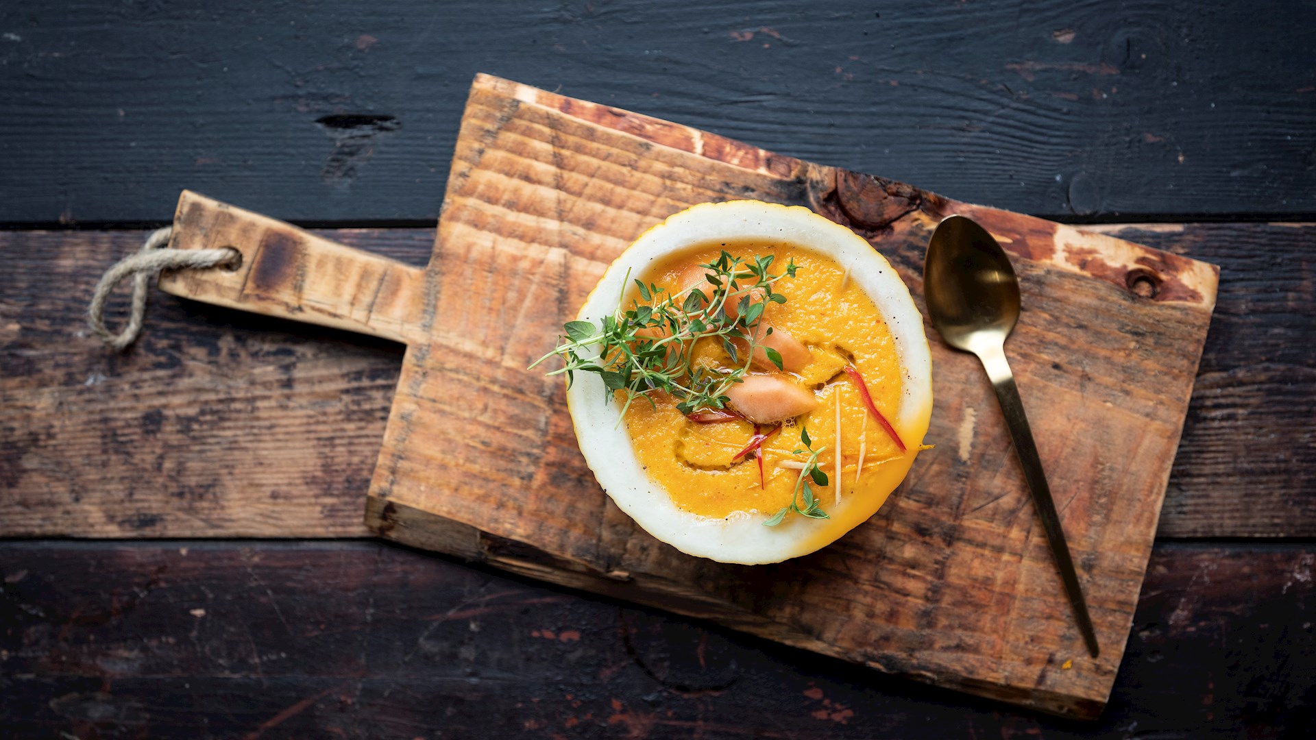 Melonsuppe med chili og ingefær