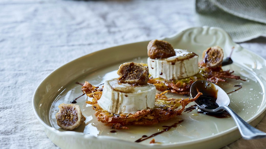 Kartoffelrøsti med gedeost og figner