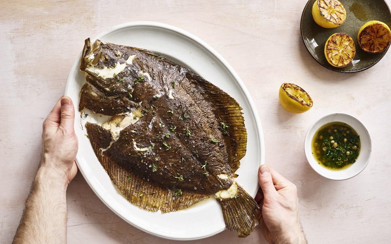 Fladfisk med brunet smør og citron