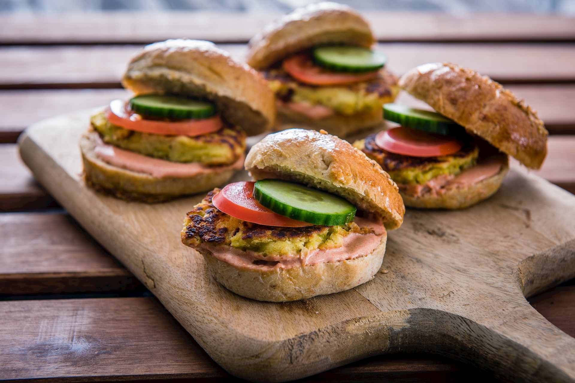 Veggiesliders Små, appetitlige sliders