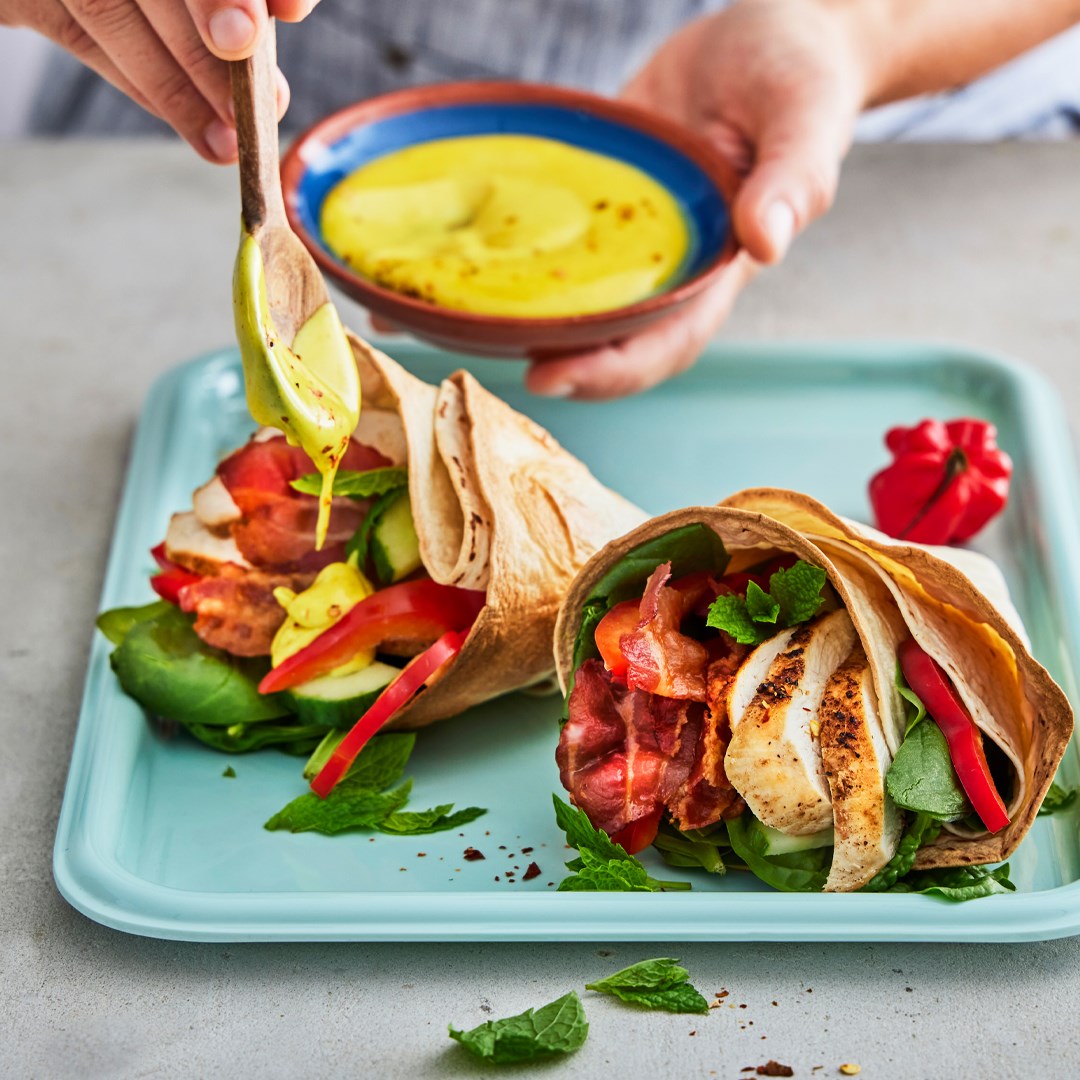 Wraps med kylling og bacon Nem og lækker Se opskriften her