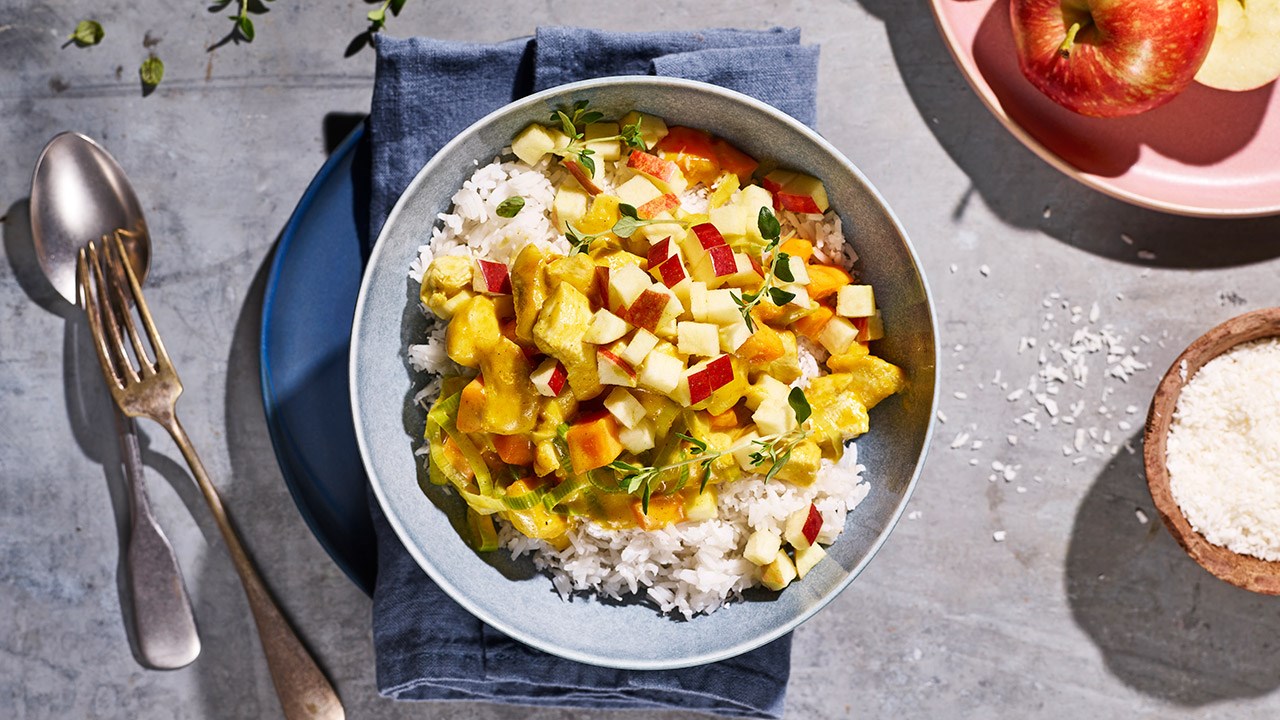 Kylling i karry med kokosris