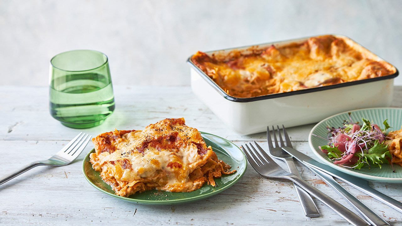 Cremet kyllingelasagne med Audu Mild og Audu Cremet