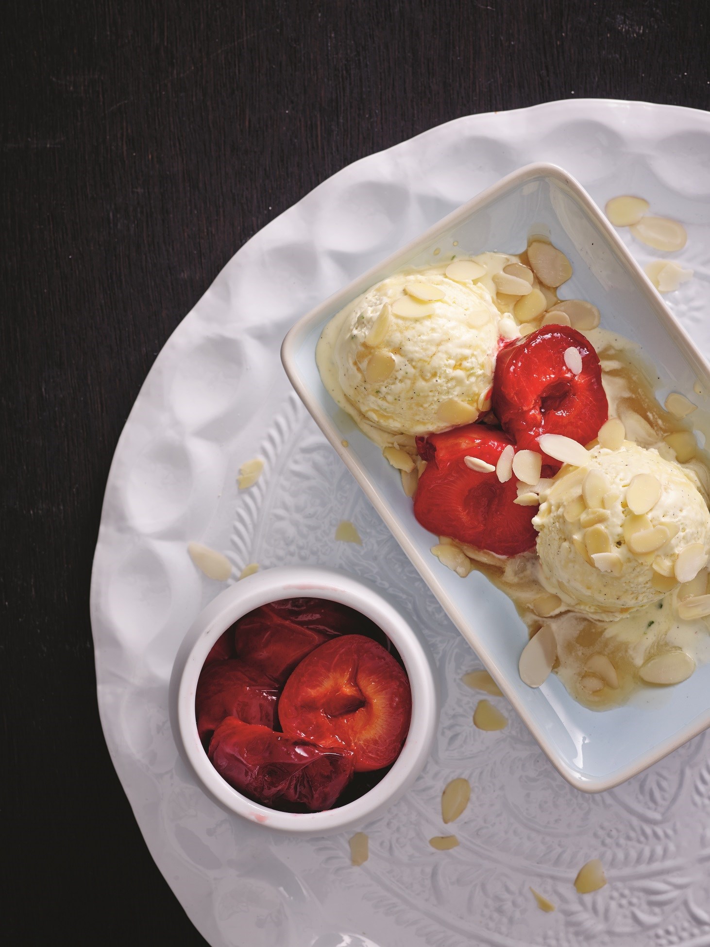 Bagte blommer med nem is