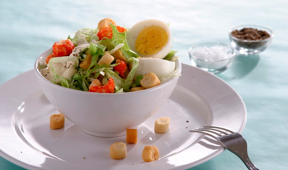 Irma.dk Skaldyrssalat med sennep dressing