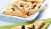 Butterdejstrekanter med spinat og salattern - thumbnail
