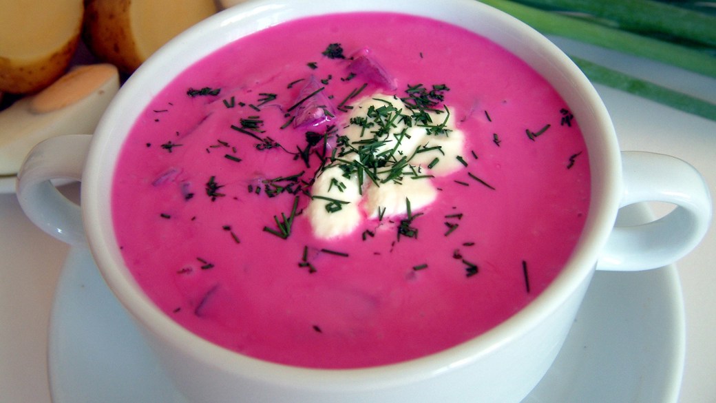 Saltibarsciai - rødbedesuppe fra Litauen