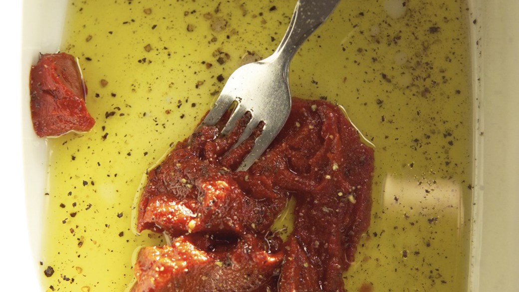 Tomat og olie-marinade