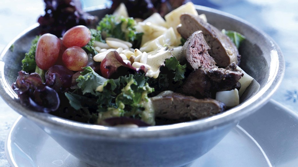 Salat med stegt andelever
