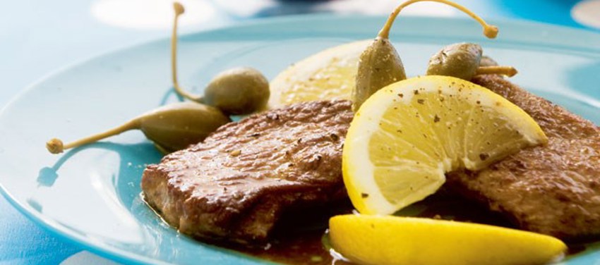 Kalveschnitzel i citron- og marsala-sky