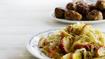 Ovnstegte fodboldfrikadeller med stegte grøntsager - thumbnail