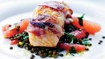 Baconstegt laks med linser og blodgrape - thumbnail