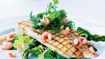 Grillet pighvar med asparges og fjordrejer - thumbnail