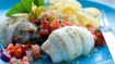 Hvidvinsdampet skrubbe med tomatsalsa - thumbnail