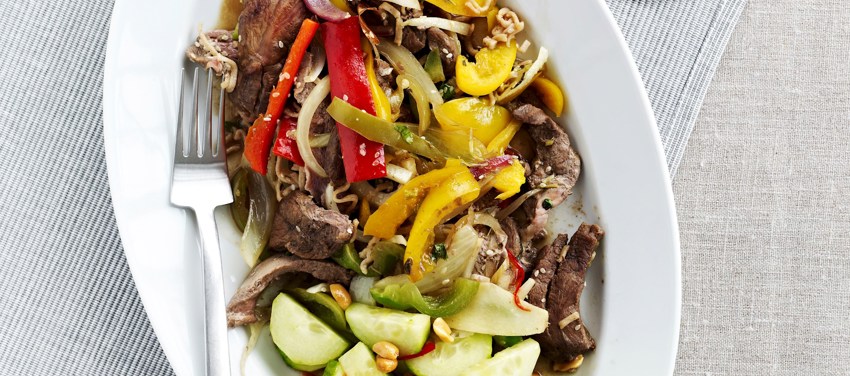 Chop suey med peberfrugter og andebryst