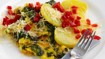 Spinatomelet med kartofler og lidt ost - thumbnail