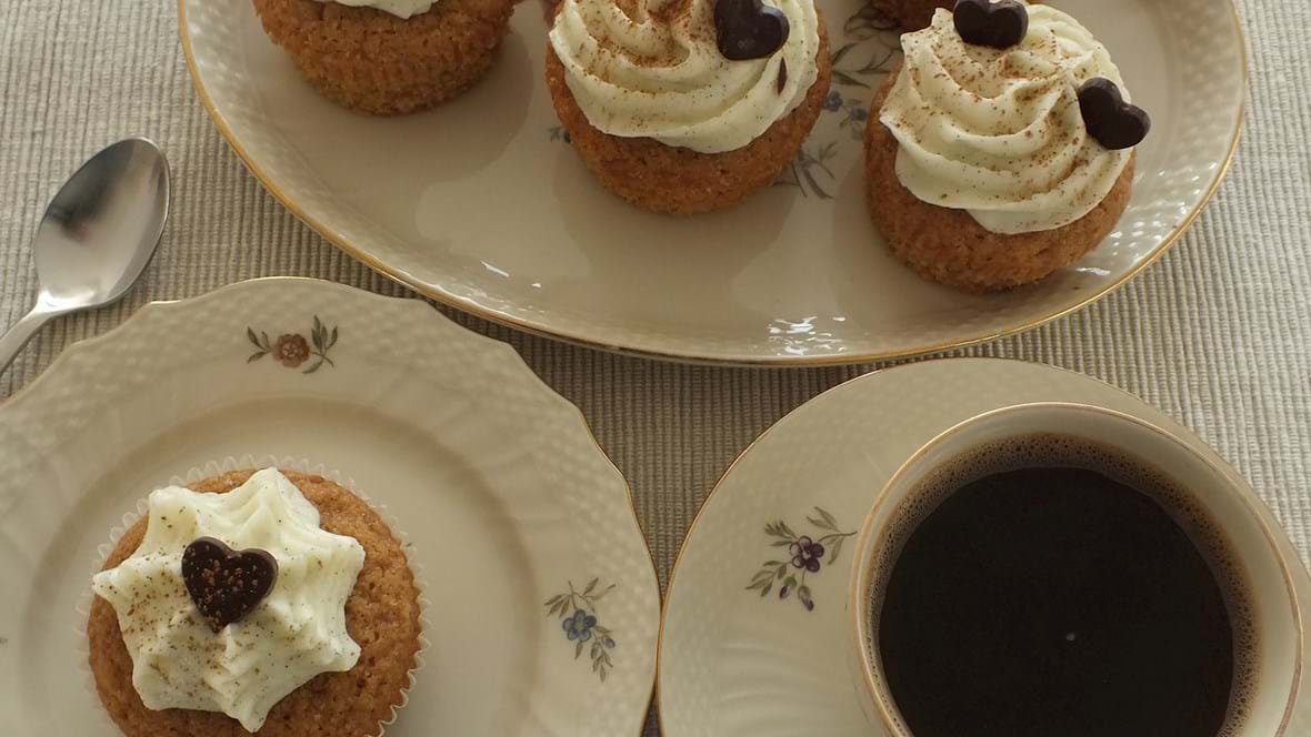 Ingefær-kanel cupcakes med mascarponefrosting