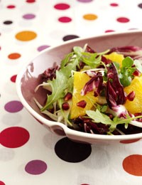 Appelsinsalat med fennikel og granatæble