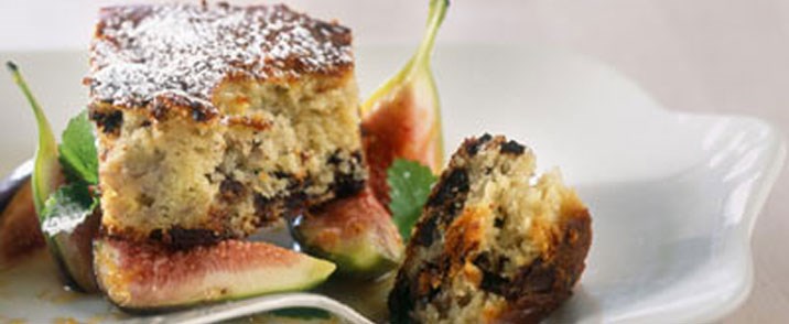 Banan chokoladekage med syltede figner