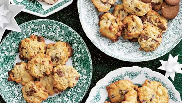 Cookies med marcipan og nougatsmag