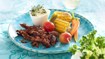 Pulled pork med sensommergrøntsager - thumbnail