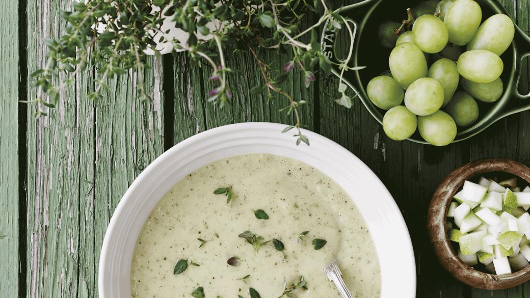 Courgette-suppe med frugt