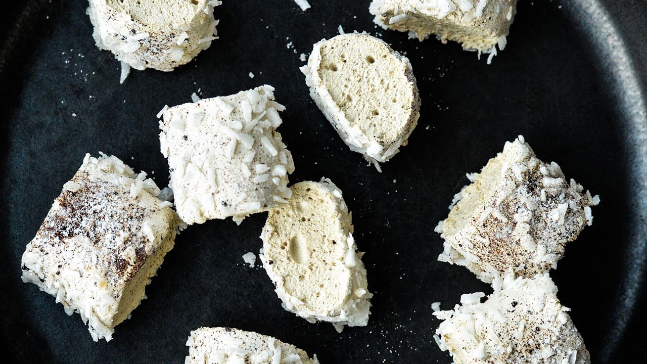 Skumfiduser med lakrids og kokos