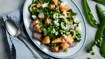 Melonsalat med feta & ærter - thumbnail