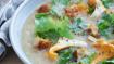Kantarelsuppe med grønkål, brødcrutoner og fromage fraiche - thumbnail