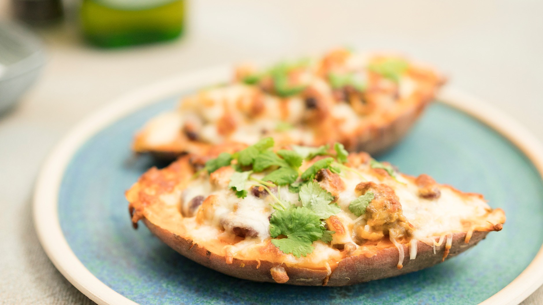 Bagte søde kartofler med fyld