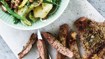 Krydret bøf og bønnesalat med bacon - thumbnail