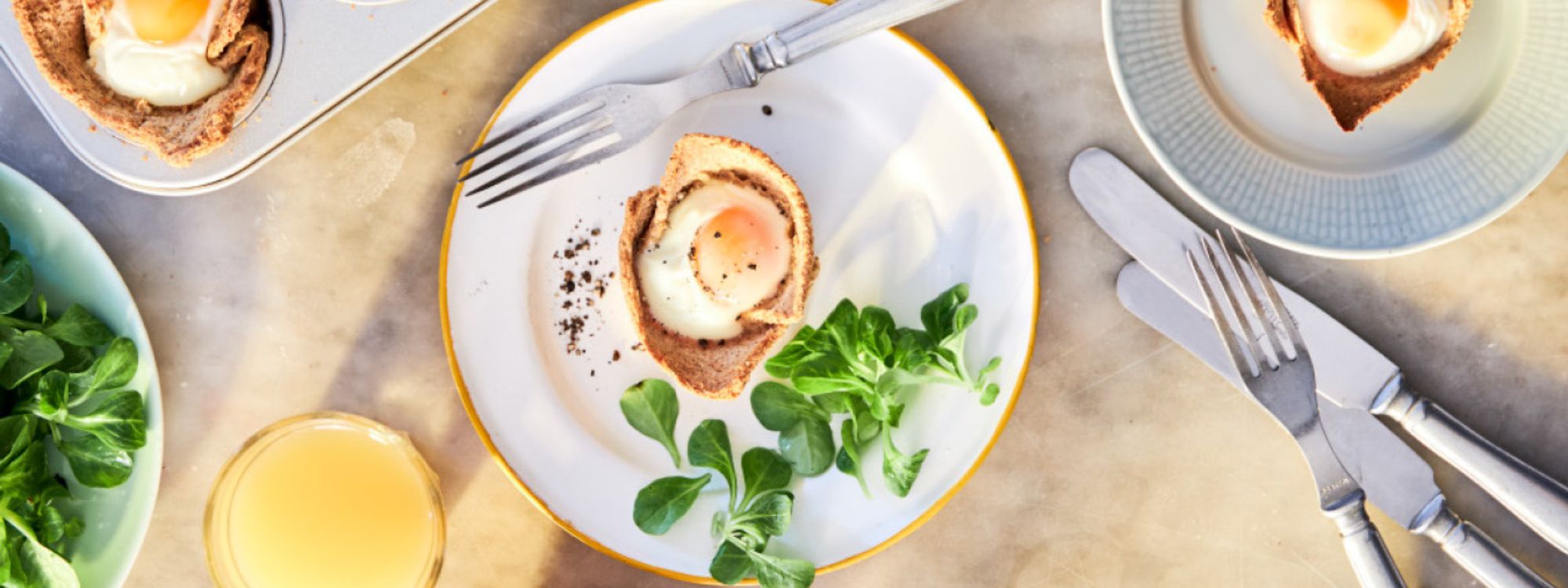 Brødmuffins med spinat